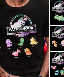 Fatherhood Is A Walk - Gift for dad, grandpa - Personalized T-shirt And Hoodie