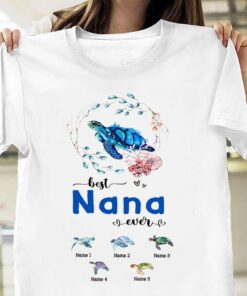 Best Nana Ever - Turtle gift for grandma, grandpa, mom, dad, uncle, aunt - Personalized T-shirt And Hoodie