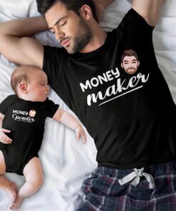 Money Maker Money Spender - Personalized Father T-shirt And Baby Onesie