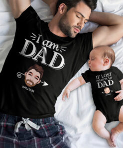 If Lost Return To Dad - Personalized Father T-shirt And Baby Onesie