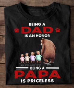 Priceless Papa Bear - Personalized Father's Day Grandpa T-shirt and Hoodie