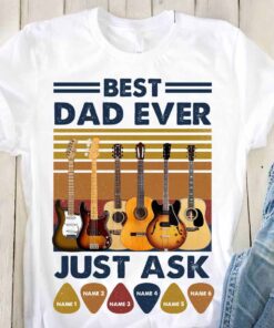 Best Dad Ever Father's Day - Guitar Personalized T-shirt And Hoodie