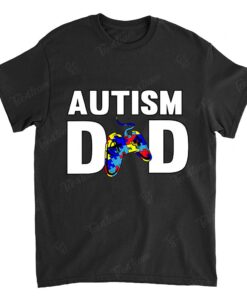 Father's Day Gamer Autism Awareness Papa Dad T Shirt for Men