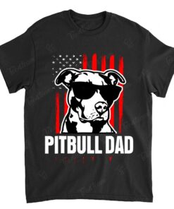Mens Proud Pitbull Dad Mens T-shirt American Pit Bull Dog