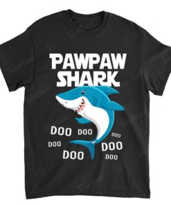 Pawpaw Shark T-Shirt Father Grandpa Halloween Christmas