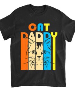 Retro Vintage Daddy CAT T-Shirt- Father's Day Gift