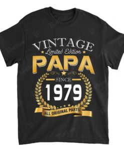 Vintage 40th Birthday Papa Gift Since 1979 Dad