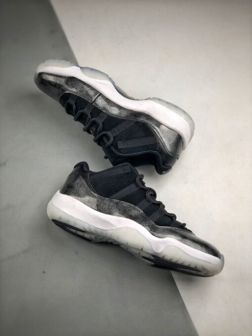 Air Jordan 11 Low ” Barons” Black/Metallic Silver-White - Image 2