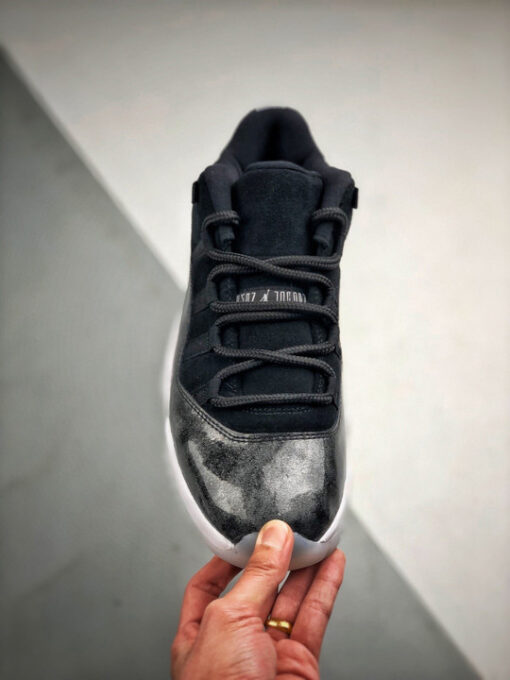 Air Jordan 11 Low ” Barons” Black/Metallic Silver-White - Image 4