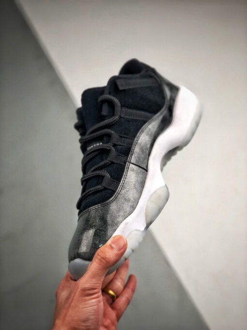 Air Jordan 11 Low ” Barons” Black/Metallic Silver-White - Image 5