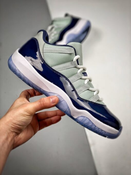 Air Jordan 11 Low ” Georgetown” Grey Mist/White-Midnight Navy - Image 2