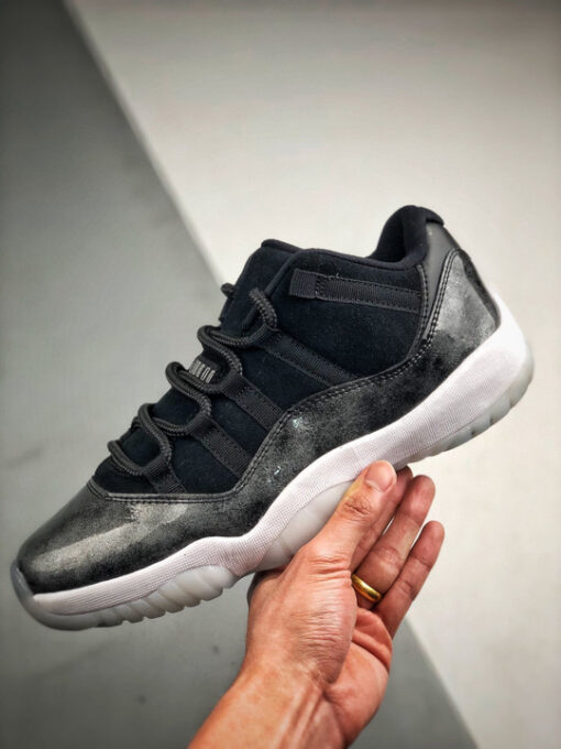 Air Jordan 11 Low ” Barons” Black/Metallic Silver-White - Image 9