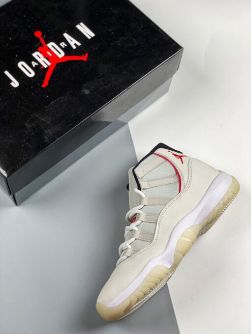 Air Jordan 11 Platinum Tint/Sail-University Red - Image 2