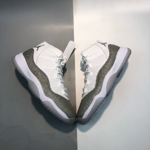Air Jordan 11 White/Metallic Silver-Vast Grey - Image 2