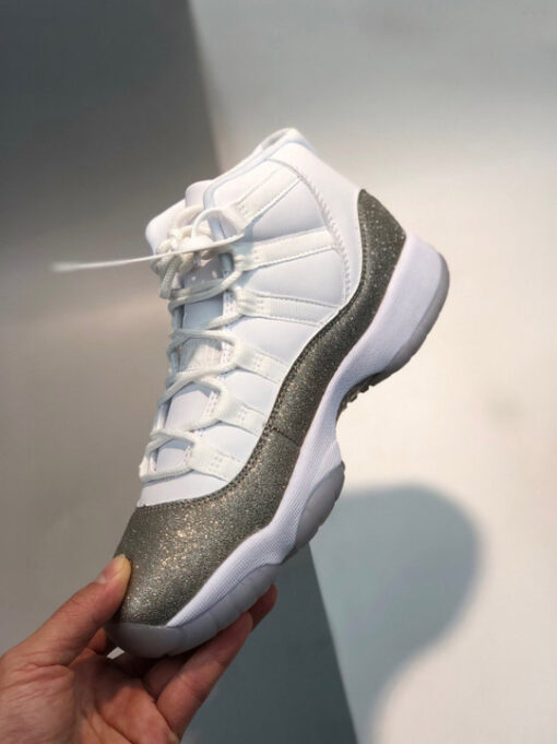 Air Jordan 11 White/Metallic Silver-Vast Grey - Image 3