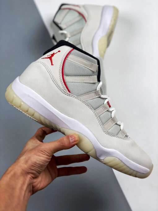 Air Jordan 11 Platinum Tint/Sail-University Red - Image 3