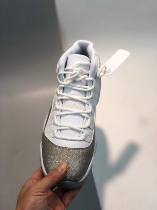Air Jordan 11 White/Metallic Silver-Vast Grey - Image 4