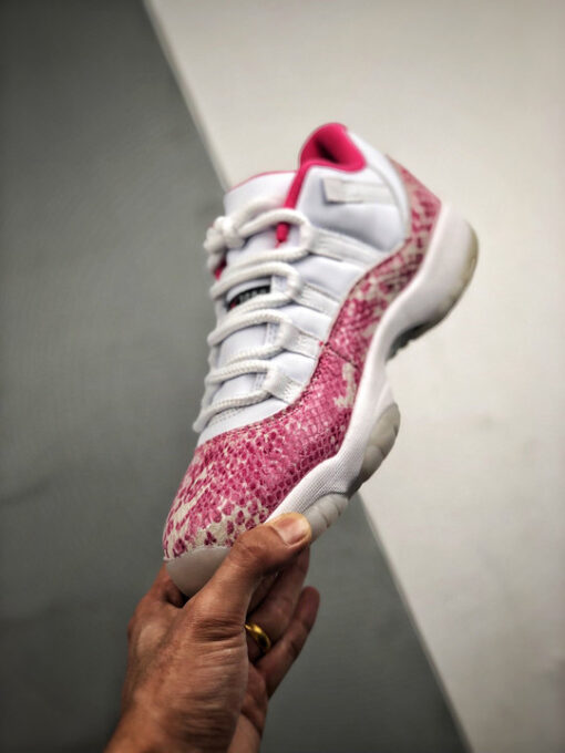 Air Jordan 11 Low WMNS ” Pink Snakeskin” White/Watermelon-Black - Image 3