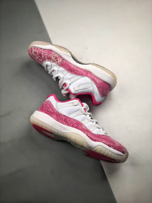 Air Jordan 11 Low WMNS ” Pink Snakeskin” White/Watermelon-Black - Image 2