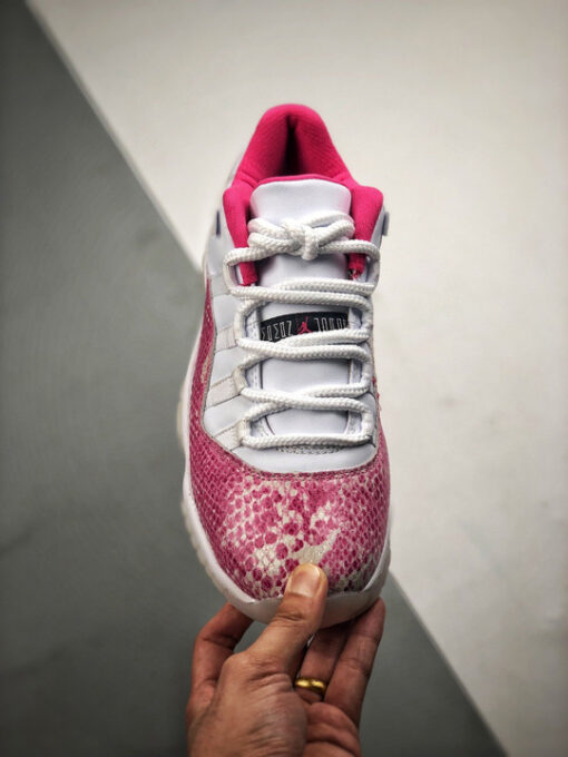 Air Jordan 11 Low WMNS ” Pink Snakeskin” White/Watermelon-Black - Image 5