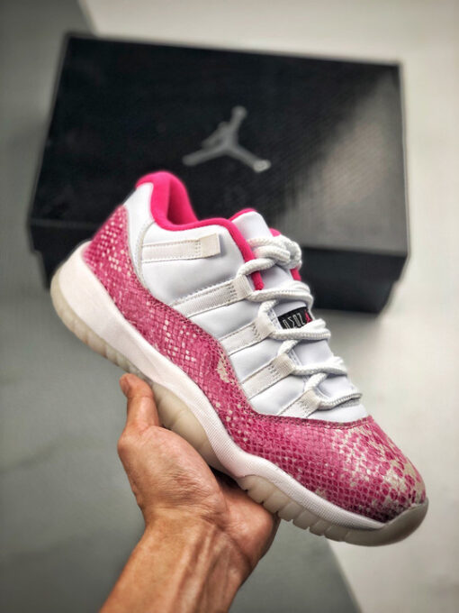 Air Jordan 11 Low WMNS ” Pink Snakeskin” White/Watermelon-Black - Image 7