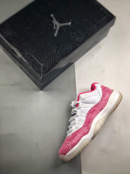 Air Jordan 11 Low WMNS ” Pink Snakeskin” White/Watermelon-Black - Image 8