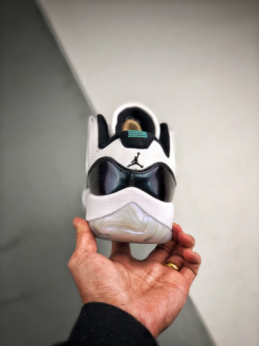 Air Jordan 11 Low ” Easter” White/Emerald Rise-Black 528895-145 - Image 3