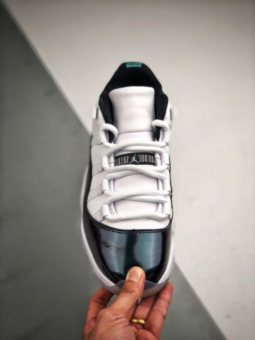Air Jordan 11 Low ” Easter” White/Emerald Rise-Black 528895-145 - Image 4