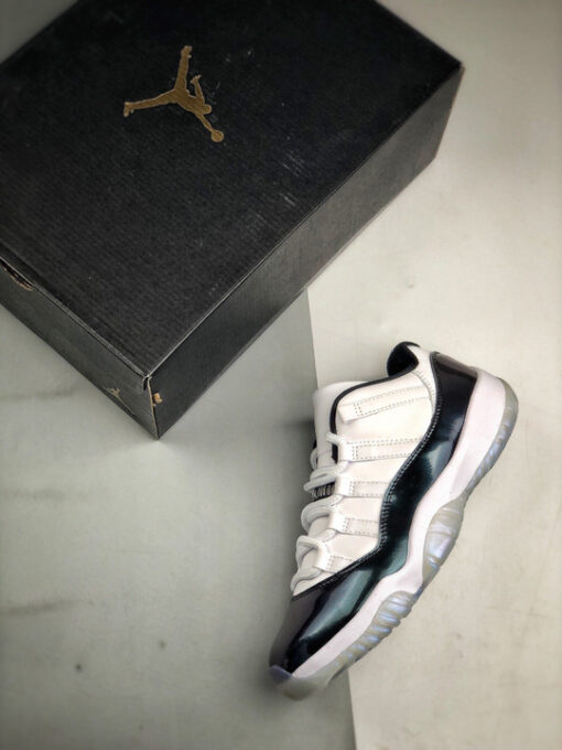 Air Jordan 11 Low ” Easter” White/Emerald Rise-Black 528895-145 - Image 5