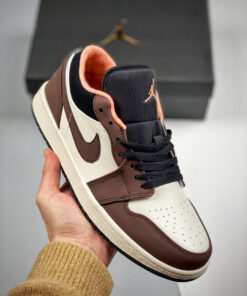 Air Jordan 1 Low Light Chocolate/Black-Sail-Crimson Bliss DC6991-200