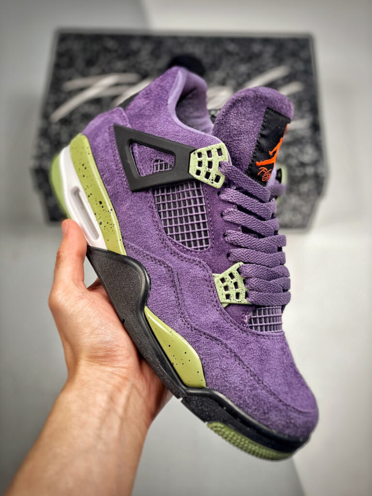 Air Jordan 4 Canyon Purple/Black-Alligator-Saftey Orange AQ9129-500