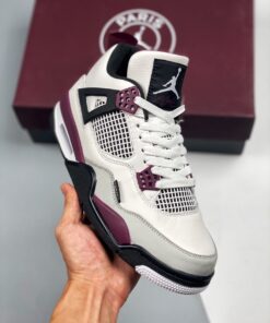 Air Jordan 4 ” PSG” White/Neutral Grey-Black-Bordeaux
