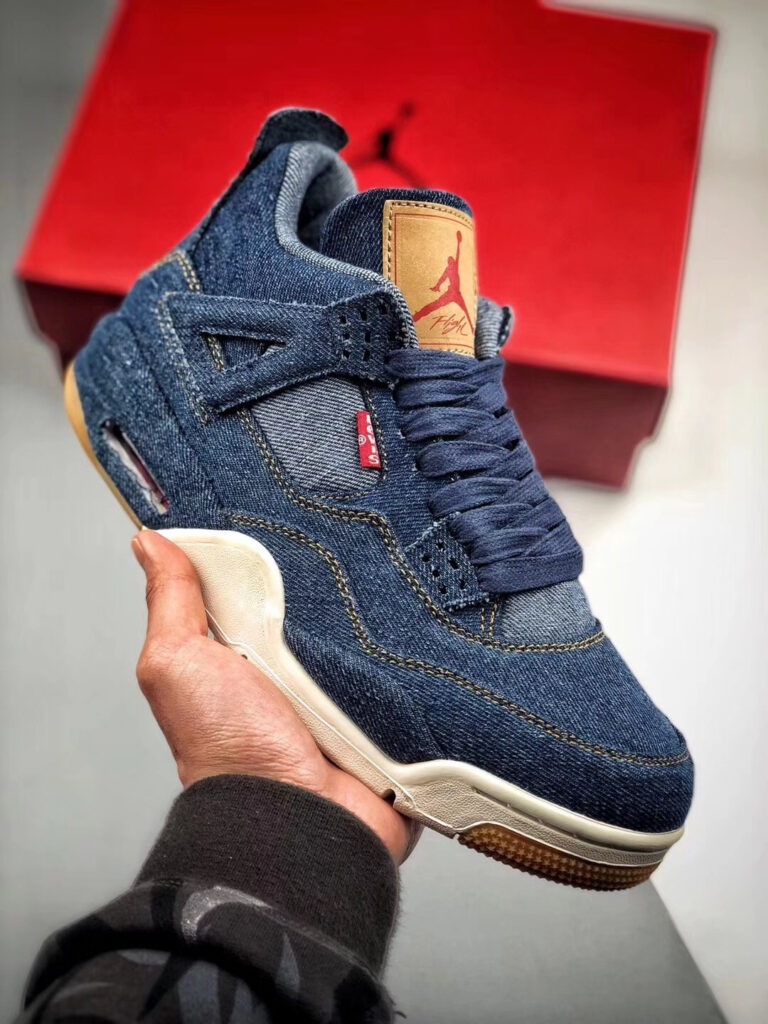 Air Jordan 4 Denim/Denim-Sail-Game Red