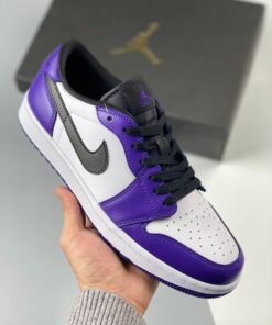 Air Jordan 1 Low Golf White/Court Purple-University Red-Black