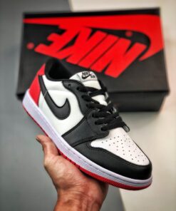 Air Jordan 1 Low OG ” Black Toe” White/Black-Varsity Red CZ0790-106