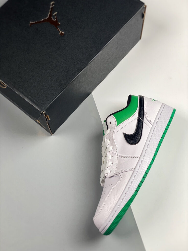 Air Jordan 1 Low Lucky Green White 553558-129 - Image 2