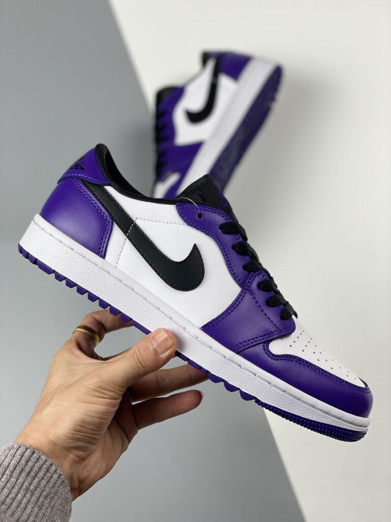 Air Jordan 1 Low Golf White/Court Purple-University Red-Black - Image 2