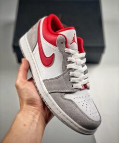 Air Jordan 1 Low Light Smoke Grey/White-Gym Red DC6991-016