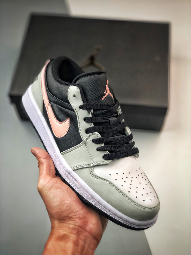 Air Jordan 1 Low Black Grey Pink 553558-062