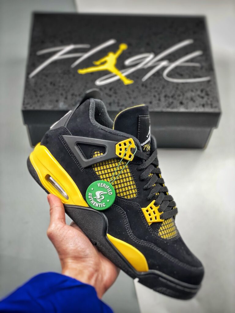 Air Jordan 4 ” Thunder 2023″ Black/White-Tour Yellow DH6927-017