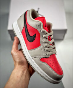 Air Jordan 1 Low Light Iron Ore/Black-Siren Red