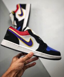 Air Jordan 1 Low Black/Court Purple-University Gold-Bright Crimson