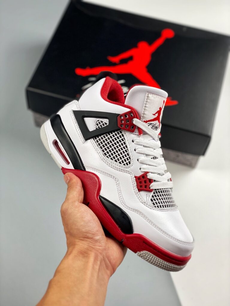 Air Jordan 4 ” Fire Red” White/Fire Red-Black-Tech Grey