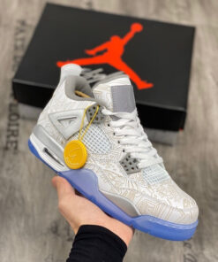 Air Jordan 4 ” Laser” White/Chrome-Metallic Silver