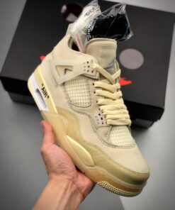 Off-White x Air Jordan 4 Sail/Muslin-White-Black