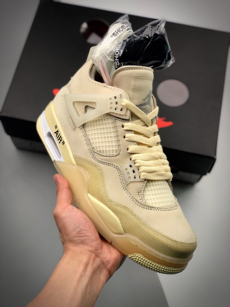 Off-White x Air Jordan 4 Sail/Muslin-White-Black