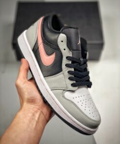 Air Jordan 1 Low Black Grey Pink 553558-062