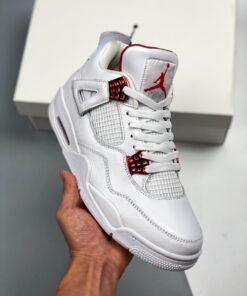 Air Jordan 4 White/Metallic Silver-University Red