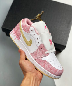 Air Jordan 1 Low GS ” Ice Cream Drip” Arctic Punch/Pale Vanilla-White
