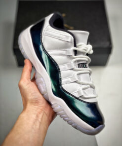 Air Jordan 11 Low ” Easter” White/Emerald Rise-Black 528895-145